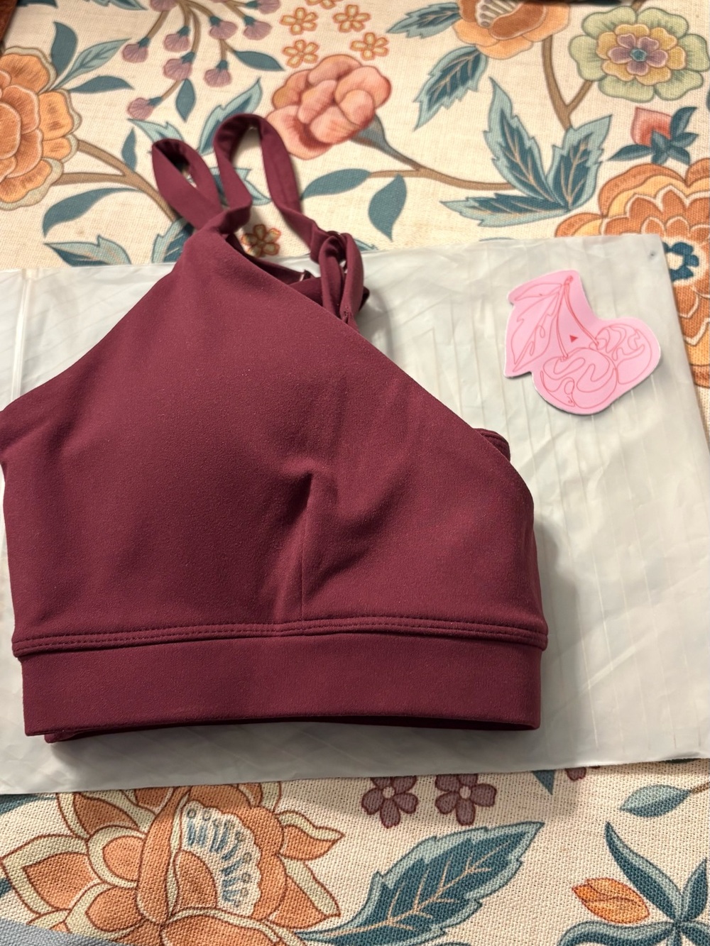 Vitality Women’s Burgundy workout Asymmetric Bralette